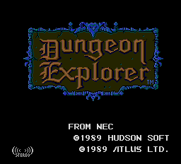 Dungeon Explorer title screen for TurboGrafx-16